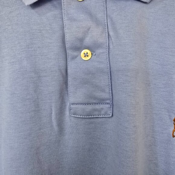 Polo Ralph Lauren Men's Pima Soft Touch 2 Button SS Polo Shirt Blue Size XL - Picture 3 of 6